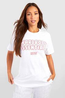 Высокий гардероб футболка essentials Boohoo, белый