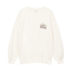 Свитшот Pull&amp;Bear Long Sleeve Graphic, кремовый