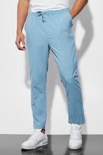 Эластичные брюки-джоггеры с загнозами Boohoo, синий