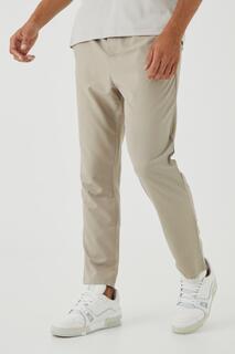 Эластичные конусные брюки, растяжающиеся в 4 условиях Boohoo, серо-коричневый
