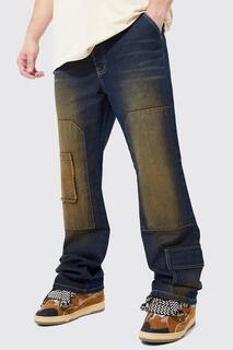 Высокие средние джинсы грузового тона Boohoo, зеленый