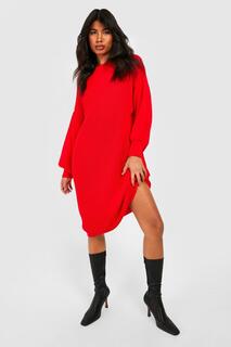 Трикотажное платье макси с рукавами-воздушными рукавами Boohoo, красный