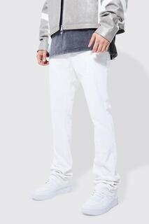 Высокие узкие жесткие джинсы с крестовой аппликациями Boohoo, белый