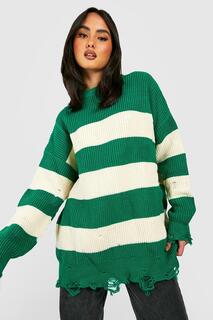 Трикотажный свитер с круглым вырезом Boohoo, зеленый