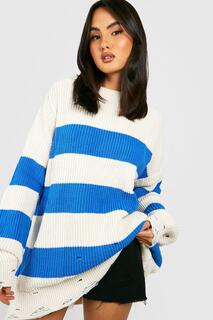 Трикотажный свитер с круглым вырезом Boohoo, синий
