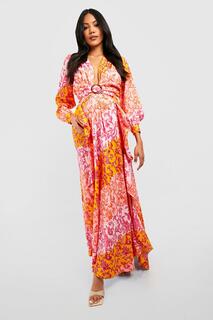 Платье макси с цветочным вырезом для беременных Boohoo, розовый