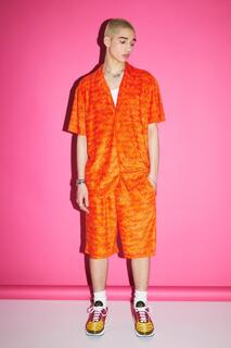 Рубашка и короткий комплект из полотенца оверсайз Boohoo, оранжевый