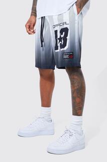 Длинные баскетбольные шорты heavy mesh 13 с принтом Boohoo, белый