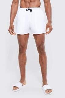 Короткие шорты для плавания, 2 пакета с принтами и одноразные шорты для плавания Boohoo, белый