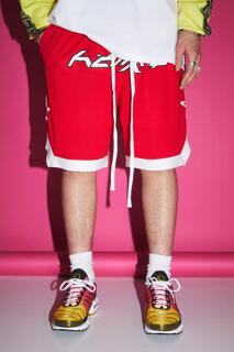 Баскетбольные шорты средней длины свободного кроя с сеткой звезды Boohoo, красный