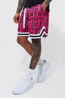 Короткие баскетбольные шорты свободного кроя bm mesh Boohoo, розовый