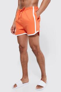 Короткие шорты для плавания баскетбольной лентой Boohoo, оранжевый