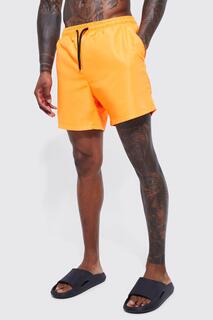 Плавательные шорты средней длины Boohoo, оранжевый