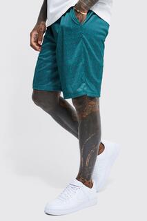 Мужские баскетбольные шорты свободного кроя с поясом Boohoo, зеленый