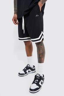 Мужские баскетбольные шорты свободного кроя из сетки Boohoo, черный