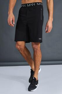 Спортивные шорты active для высых мужчин с карманами на молнии Boohoo, черный