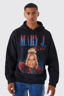 Худи оверсайз mary j blige license Boohoo, черный