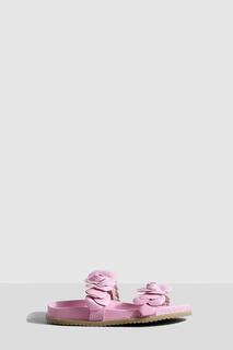 Сандалии-эспадрильи с цветочным ремешком Boohoo, розовый