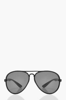 Солнцезащитные очки авиатор с тонированными стеклянами Boohoo, черный