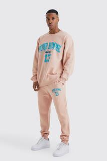 Универсальный спортивный костюм oversize pour homme Boohoo, розовый