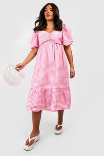 Платье миди с вышивкой daisy Boohoo, розовый