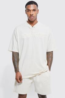 Комплект поло и коротких коротких коротких поло pour homme baseball Boohoo, серо-коричневый