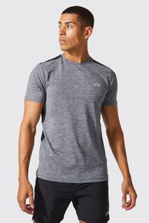 Мужская футболка active mesh panel performance Boohoo, серый