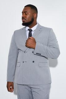 Плус узкий двубортный костюмный пиджак Boohoo, серый