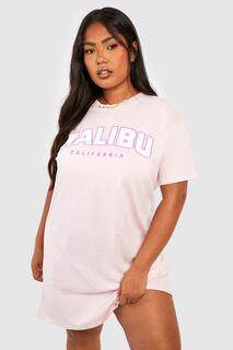 платье-футболка malibu Boohoo, розовый
