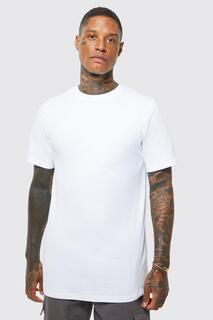 Длинная футболка с круглым вырезом Boohoo, белый