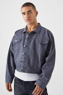 Джинсовая куртка с покрытием Boohoo, серый