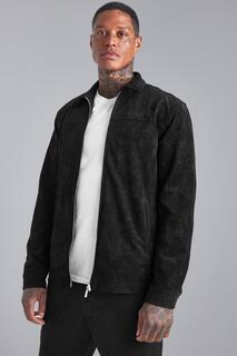 Куртка харрингтон из искусственной замши Boohoo, черный