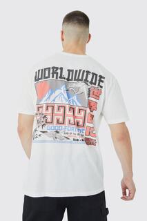 Высокая футболка оверсайз с графикой good fortune Boohoo, белый