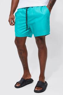 Одноразные мужские шорты для плавания средней длины плюс Boohoo, зеленый