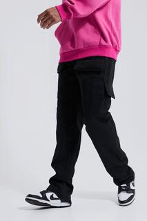 Высокие брюки-карманы прямого кроя с 4 карманами на молнии Boohoo, черный