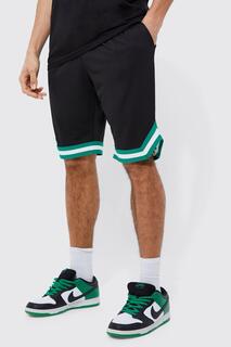 Высокие баскетбольные шорты свободного кроя Boohoo, черный