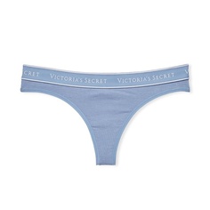 Стринги Victoria&apos;s Secret Logo Cotton Thong Smooth, синий