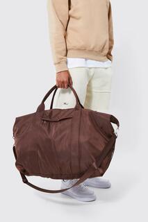 Базовая сумка из нейлона Boohoo, коричневый