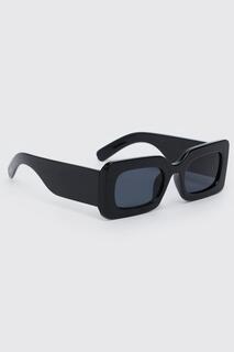 Пластиковые крупные прямоугольные солнцезащитные очки Boohoo, черный