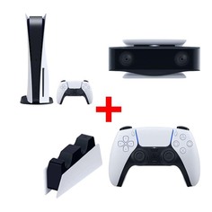 Игровая консоль Sony Playstation 5 Console Standard Edition + геймпад + PS5 HD Camera + зарядная подставка, 825ГБ, белый