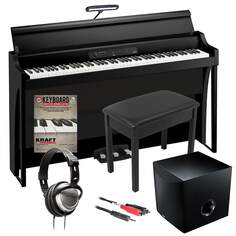 Цифровое пианино Korg G1B Air — черное — полный домашний комплект плюс сабвуфер