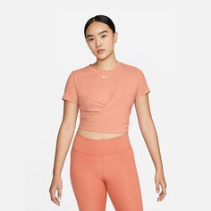 Топ Nike Dri-FIT One Luxe Women&apos;s Twist Standard Fit Short-Sleeve, розовато-бежевый