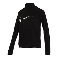 Лонгслив Nike DRI-FIT Half Zipper Quick Dry Reflective Sports, черный/белый