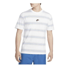 Футболка Men&apos;s Nike Logo Micro Mark Stripe White T-Shirt DQ1117-100, белый