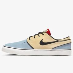 Кеды Nike SB Janoski + Alabaster and Chilli Red, голубой/бежевый/черный