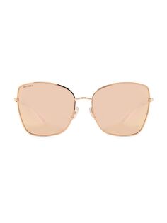 Квадратные блестящие солнцезащитные очки Alexis 59 мм Jimmy Choo, розовый