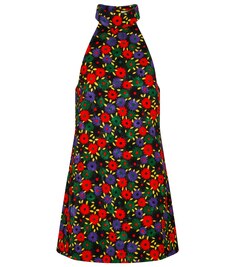 Стеганое мини-платье с цветочным принтом SAINT LAURENT, разноцветный