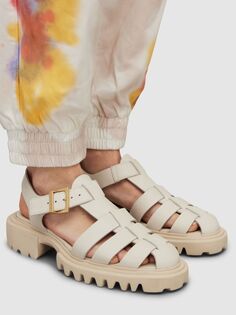 Кожаные сандалии AllSaints Nessie, цвет Белый камень