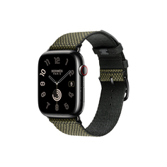 Умные часы Apple Watch Series 9 Hermes (GPS + Cellular), 45мм, Space Black Case/Vert/Noir Toile H Single Tour