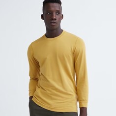 Лонгслив Uniqlo Heattech Extra Warm Cotton, желтый